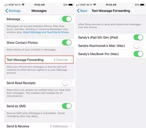 How to Get Messages from Another Phone Sent to Mine by Forwarding