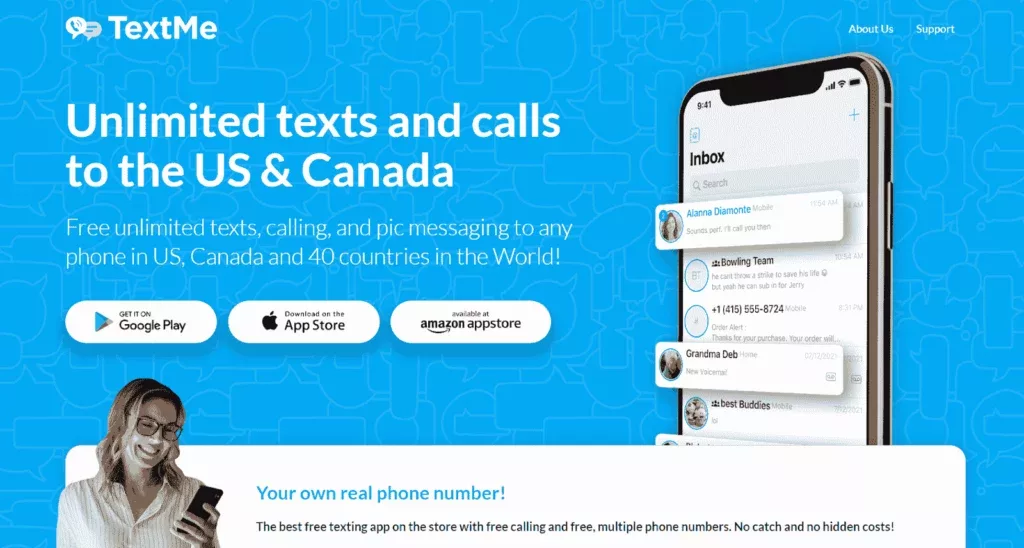 Text Me – Send Texts, Photos, Voice SMS, Videos, and Calls to US and Canadian Numbers for Free (Android)