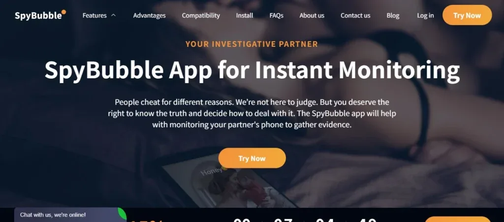 SpyBubble app for instant monitoring