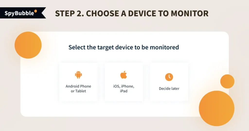 Choose a device - instructions by SpyBubble
