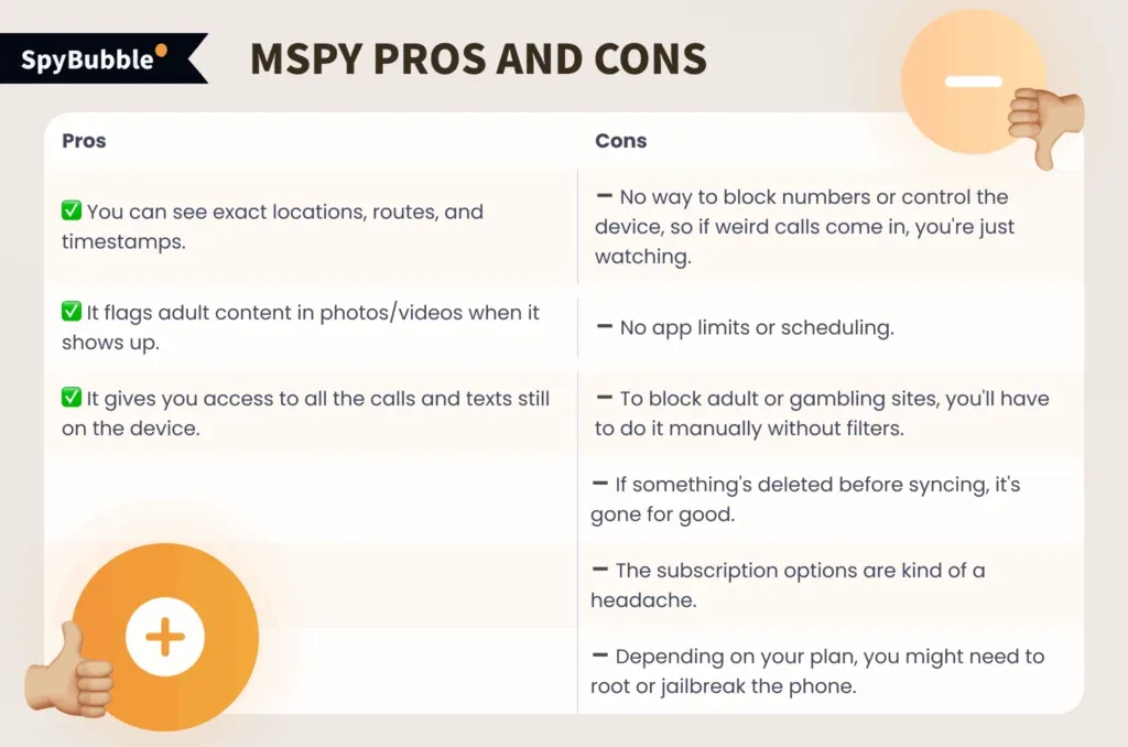 mSpy Pros and Cons